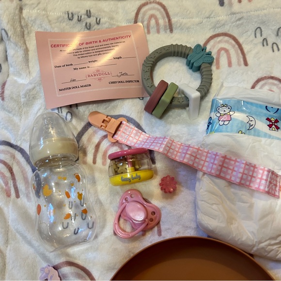 Reborn Baby Girl Doll Cloth Body Full Silicone Vinyl Limbs & Accessories (NEW) - Picture 9 of 13